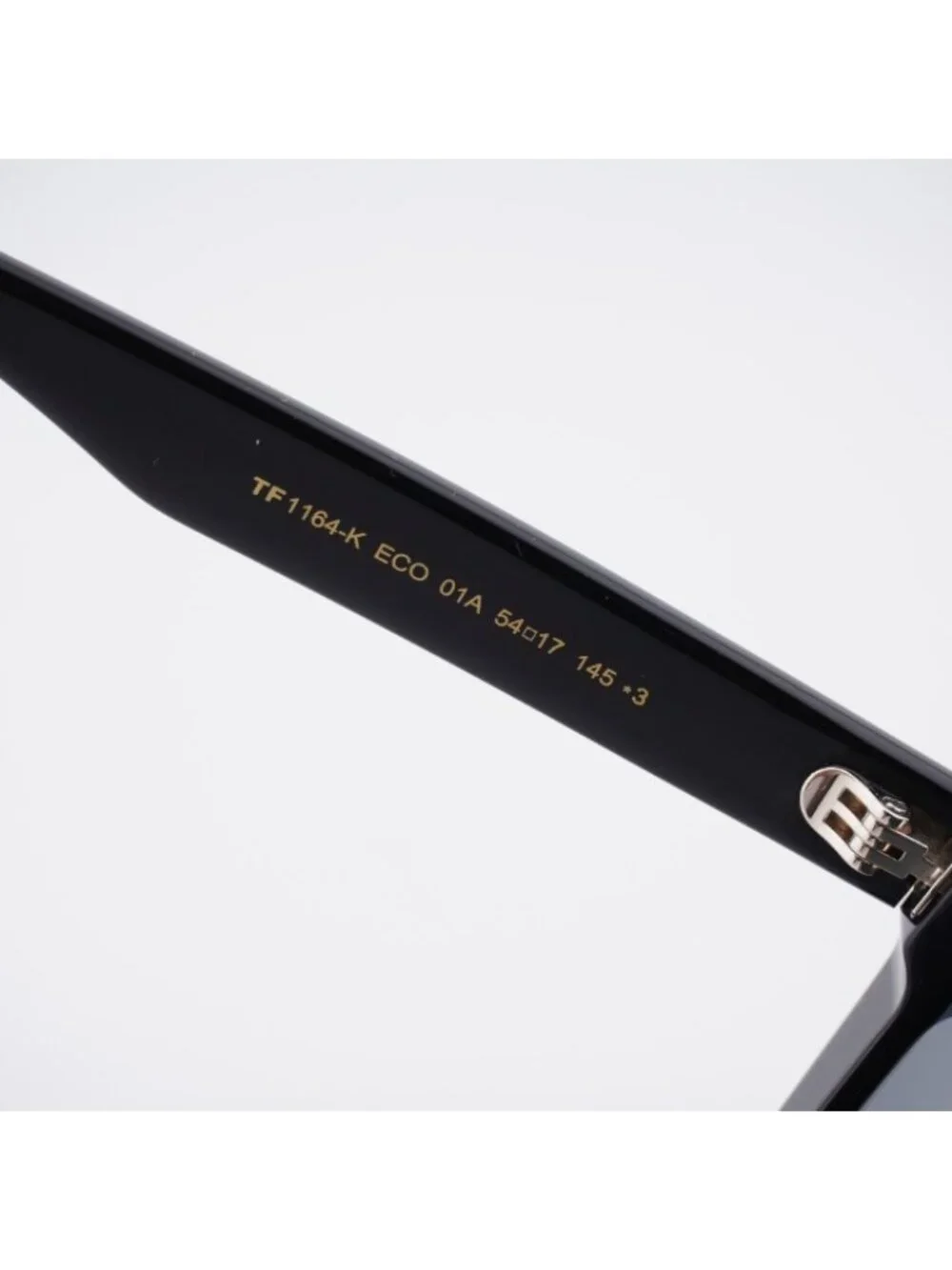 Tom Ford FT1164-K 01A Sunglasses Shiny Black Square Frame, Smoke Lenses